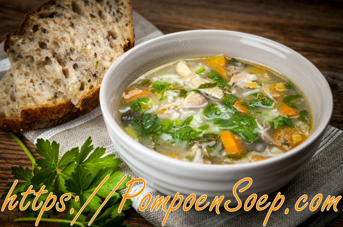 Zelfgemaakte kippenbouillon met verse groenten