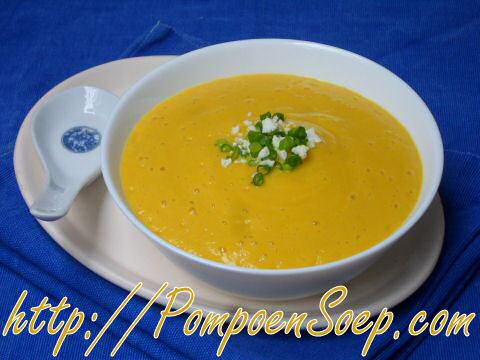 Pompoensoep met kaas
